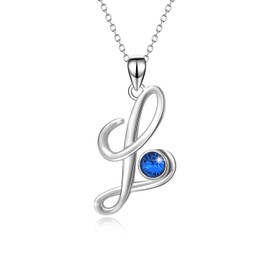 WINNICACA Graduation Gifts Letter L Necklace 925 Sterling Silver Initial Pendant Necklaces for Women Letter Necklace Alphabet Birthstone Jewelry Gifts for Women Mom Daughter Birthday Mother's Day Gifts