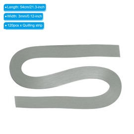 PATIKIL Quilling Strips Paper 120pcs 1/8"(3mm) 54cm Origami Paper Quilling Strip for Art DIY Hand Craft Christmas Light Grey
