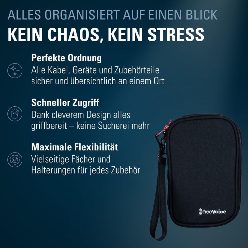 freeVoice Elite Cable Organizer, black, Case