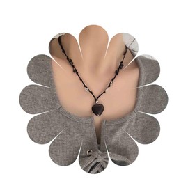 Inilbran Boho Acrylic Heart Choker Necklace Vintage Butterfly Rope Choker Necklace Black Love Heart Necklace Minimalist Heart Pendant Necklace Jewelry for Women and Girls