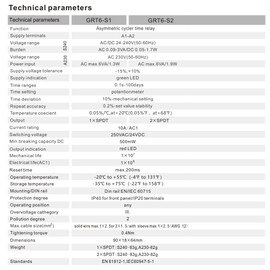 GEYA Asymmetric Cycle Time Relay 2SPDT 10A AC/DC24V-240V Cycler Repeat Timer Delay Relay Din Rail Modular(GRT6-S2,AC/DC24V-240V)