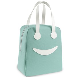 Bolsa de Almuerzo Isotérmica Lonchera Térmica Nylon Bolsa Hielera Reutilizables Bonitas Nevera Portátil Hielera Cara Sonriente a Prueba de Fugas para Escuela Viajes Picnic