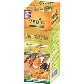 Vedic Juices Pure Turmeric Juice | Premium Quality Turmeric Liquid Extract Supplement | Digestion | 33.8 Fl Oz (Pack of 1)