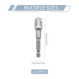 3PCS 50mm Socket Spanner Insert Square Converter Adapter for Impact Driver and Drill Use Precision Machined Heavy Duty Impact Socket Adapter Accessories for Home Or Garage Work