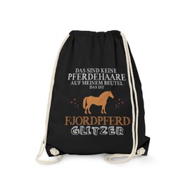 Fashionalarm Gym Bag – Das sind keine Pferdehaare – Fjordpferd Glitzer | Fun Backpack Saying Funny Gift Idea | Horse Riding Equestrian Sports, black