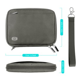 WALNEW Passport Holder Family for 4, RFID Blocking Travel Wallet Women Men, Lightweight Zipper Document Organizer Pouch Bag Credit Cards Case Cover for Travelling, Gray