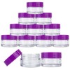 Beauticom 20G/20ML Clear Round Sample Container Jars with Purple Lids
