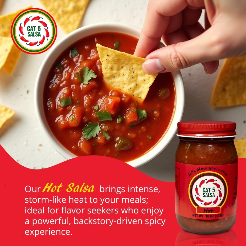 Cat 5 Salsa - Hot Chili Sauce - Bold Blend