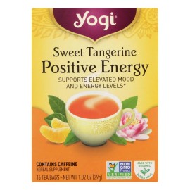 UD_Yogi Organic Healthy Tea Positive Energy Herbal Tea with Sweet Tangerine Flavor Bulk 16 Tea Bags Per Case of 6