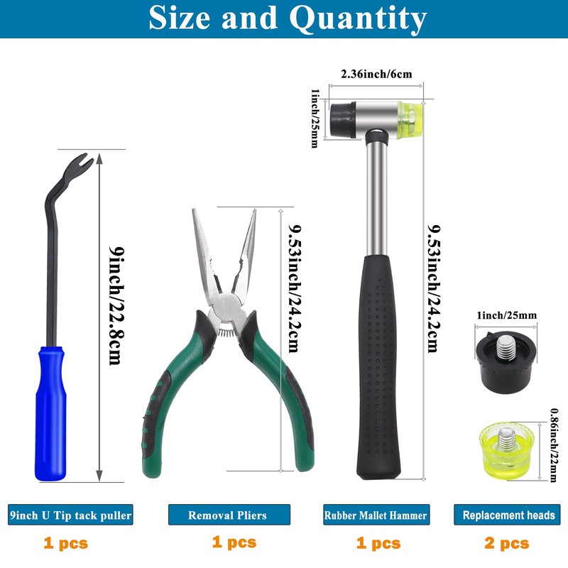 Sunxeke 5Pcs Upholstery Staple Remover Tool Set Including U Tip
