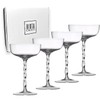 Ninth Calico Crystal Cocktail Coupe Glasses, Set of 4, Elegant
