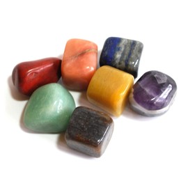 Reiju 'Chakra ' Tumble Stone Gift Set of 7 Crystal Stones Beautifully Gift Wrapped