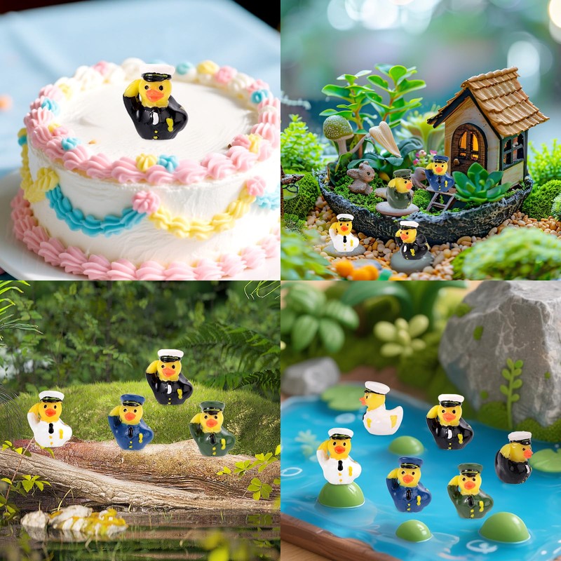 40pcs Mini Veteran Tribute Ducks, Resin Miniature Military Soldier Ducks
