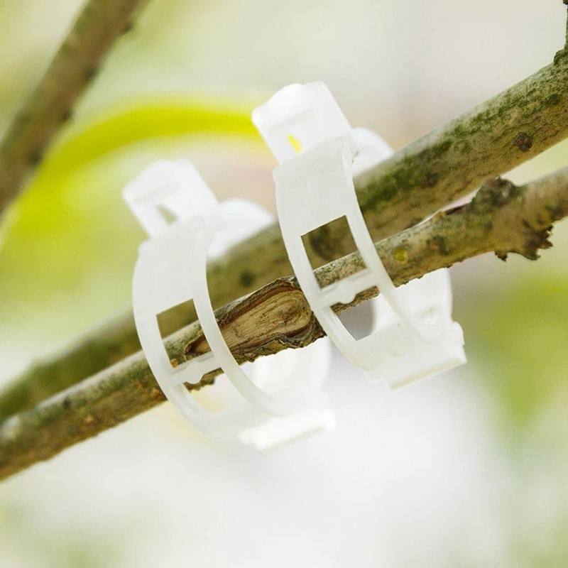 100Pcs White Plastic Trellis Clips Plant Support Clips,Tomato Clip,Cages Plants