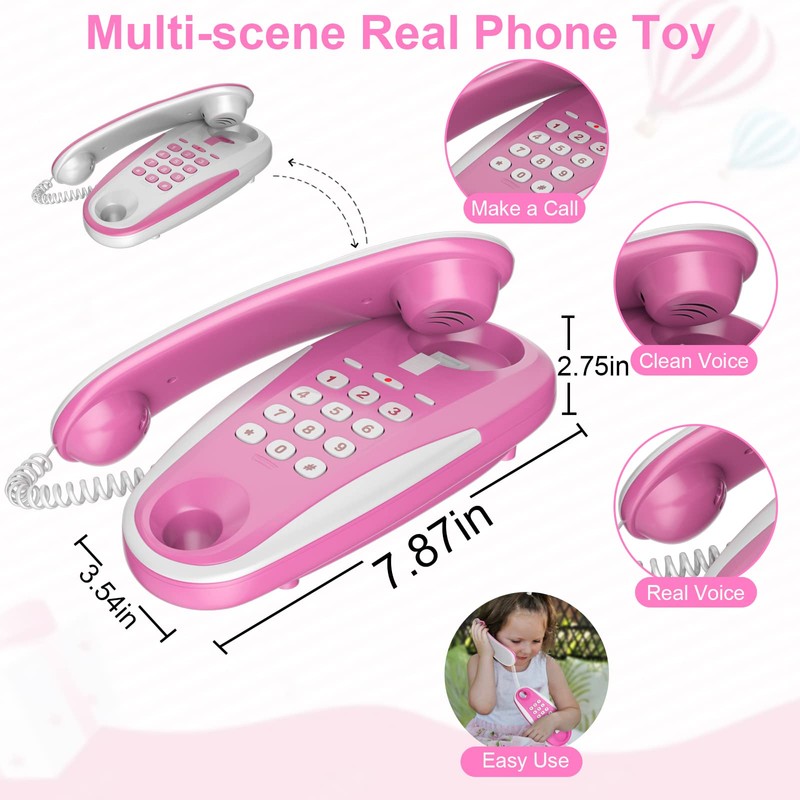 Kids' Play Phone with Real Ring Sounds, Pretend Play Telephone,
