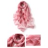 ANMIDA Women's Silk Anti-UV Scarf, Large, Embroidered, Spring and Summer,