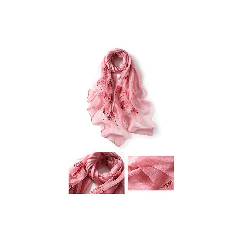 ANMIDA Women's Silk Anti-UV Scarf, Large, Embroidered, Spring and Summer,