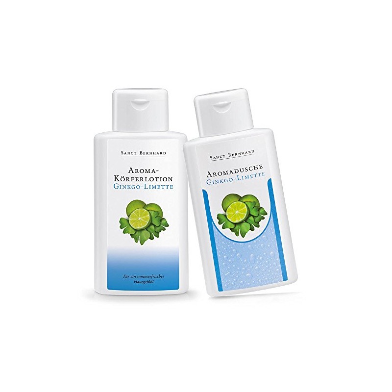 Sanct Bernhard Aroma Set: Ginkgo Lime Shower Gel, Body Lotion