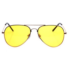 WebDeals - Aviator Silver Mirror or Color Mirror Metal Frame Sunglasses (Gold, Yellow)