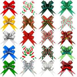 Geelin 300 Pcs Christmas Pull Bows for Gift Wrapping Xmas Wrapping Decoration Present Large Bow Bulk for Presents Package Gift Baskets Christmas Wedding Party Decor