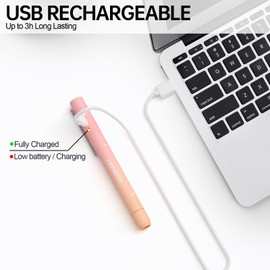 Rechargeable Pen Light for Nurses and Doctors – LED Medical Penlight with USB Charging, Dual Light Modes, Durable Clip – Ideal Gift for Graduation, Night Shift, Clinical Use – Orange Pink Gradient