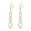Philip Jones Gold Plated Twist Drop Earrings Created with Zircondia®