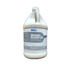 Magna Gloss 25 - High Gloss Floor Finish for Resilient and Non-Resilient Floors - 25% Solids - Detergent Resistant - Machine Scrubbable - Anti-Slip - Superior Metal Interlock Floor Finish - 1 Gallon