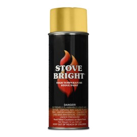 Stove Bright High Temp Paint - Gold - 8123 | Heat Resistant Spray for Wood Stove BBQ Grill Fireplace Engine | Satin Finish | Rust Resistant Metal Coating | Withstands 1200°F | Primer Friendly