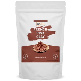 mGanna French Pink Clay Powder 0.5 LBS / 227 GMS Rose Clay for DIY Facial Masks, Creams, Soft Peels and Scrubs, and Soap Making