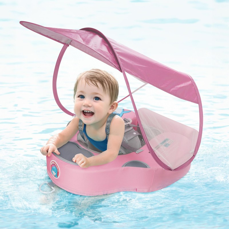 INFLATEFLY Baby Swim Float with Protection Sunshade Infant Pool Float