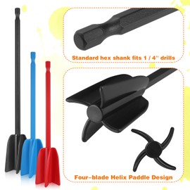 Zocipro 6Pcs Drill Mixer Attachment, Reusable Epoxy Mixer Attachment for Any 1/4" Drill, Mixer Drill Attachment Mixing Tool for Mixing Epoxy Resin Painting Ceramic