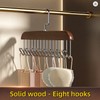Wooden Hanger Organizer for Bras & Underwear – Multi-Hook Closet