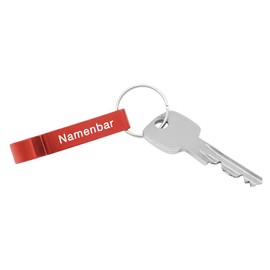 Key Ring with Engraving/Key Ring with Name – OpenUp – Personal Bottle Opener with Engraving (Red)