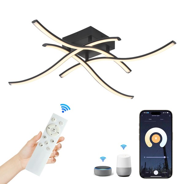 umeiluce WiFi Smart Flush Mount 4 Lights LED Ceiling Light