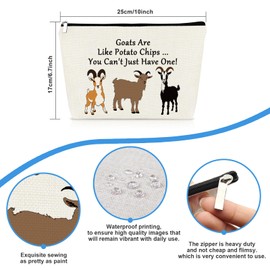 Goat Gifts for Goat Lovers Makeup Bag Goat Themed Gifts Animal Lover Gifts for Women Cosmetic Zipper Pouch Bag Goat Lover Gift Christmas Birthday Graduation Gift for Goat Mom Goat Owners Goat Farmer
