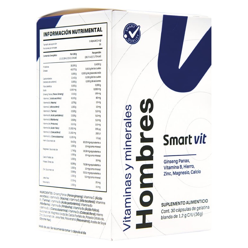 Smart Vit | Vitaminas y Minerales Hombres | 30 capsulas