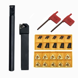 Zouzmin - Barra de mandrinar de 1/2" 5/8" SNR0013M16+SER1616H16 - Soporte de herramientas de torneado interno de torno, con 5 piezas 16ER AG60+5 piezas 16IR AG60 insertos de torneado de carburo