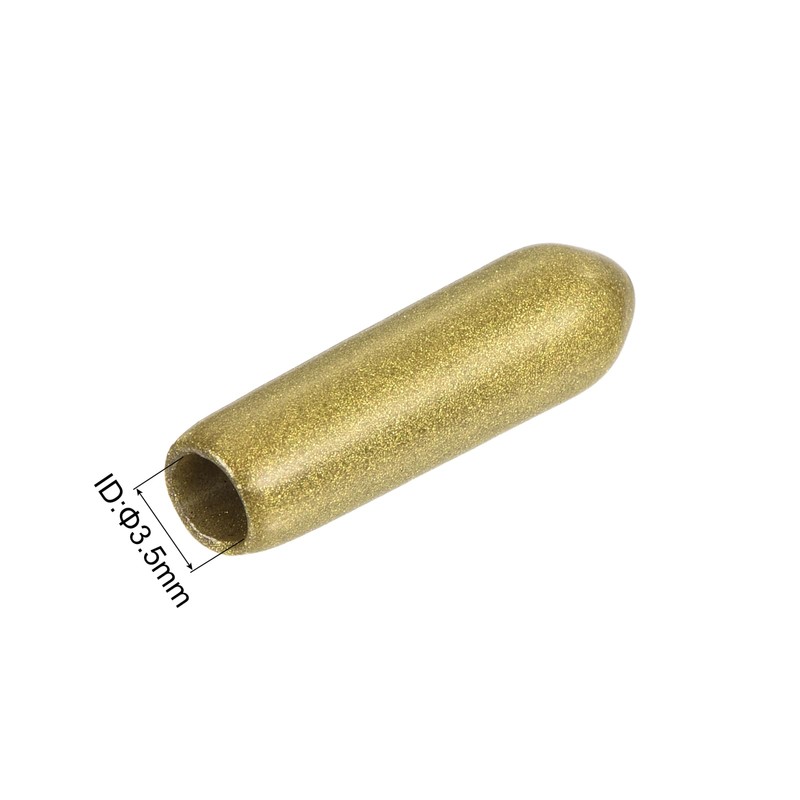 sourcing map 100pcs Round Rubber End Caps 9/64"(3.5mm) Gold Vinyl