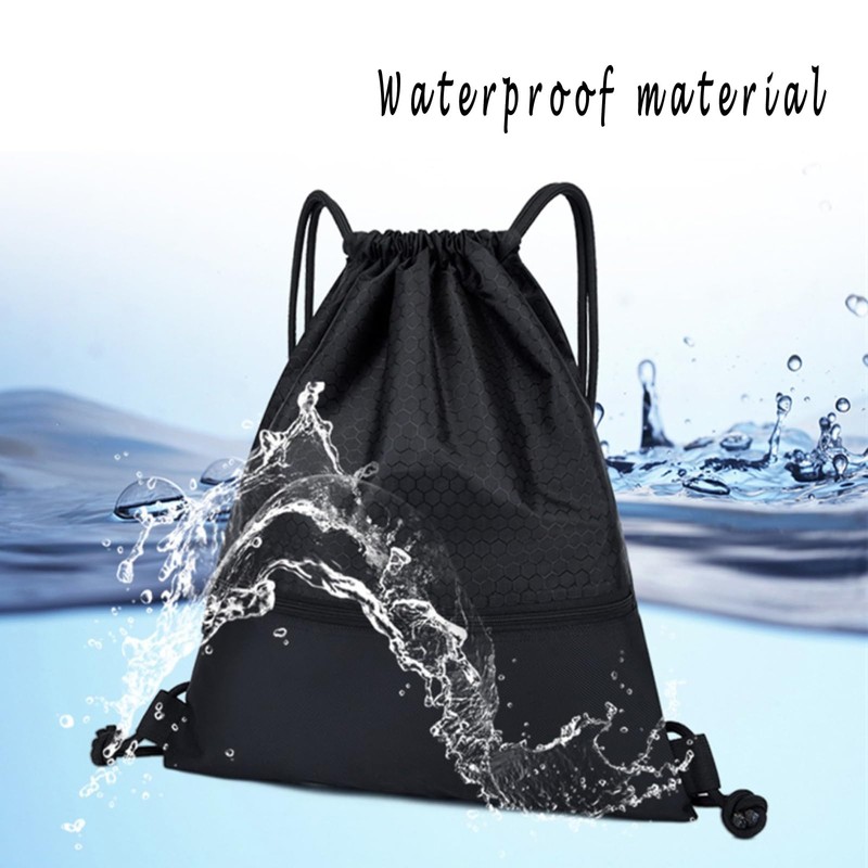Drawstring Backpack， Gym Backpack ， Basketball Bag Water Resistant Zip