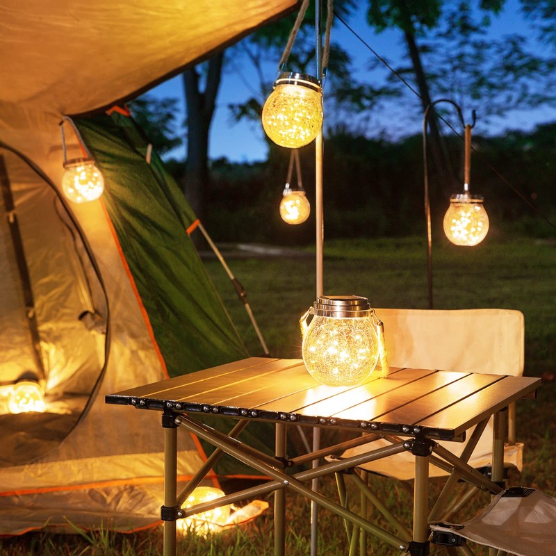 ROSHWEY Solar Lantern, 2 Pack Outdoor Lanterns with 30 LED