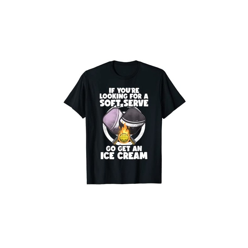Pickleball Soft Serve Funny Pickleballer Lucky Pickleball T-Shirt, black