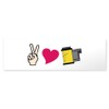 CafePress Peace Love Film 10"x3" Rectangle Vinyl Bumper Sticker Car