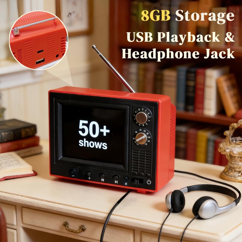 Retro Mini Work TV Toy – Tiny Fake Dollhouse TV