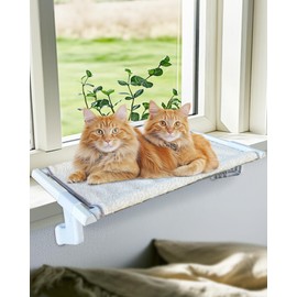 NRYDEPET Heavy-Duty Cat Window Sill Perch All-Metal Frame Supports up to 80 lbs – Durable, Easy-to-Assemble Cat Window Hammock for Large Cats (XL 1PC)