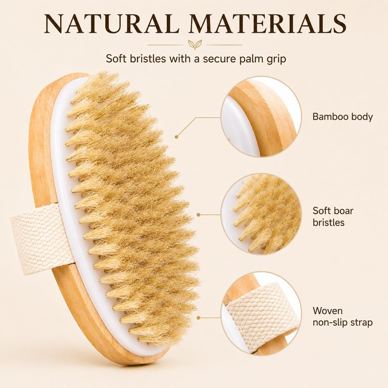 Bamboo Boar Bristle Pet Palm Brush, Wet and Dry Grooming,