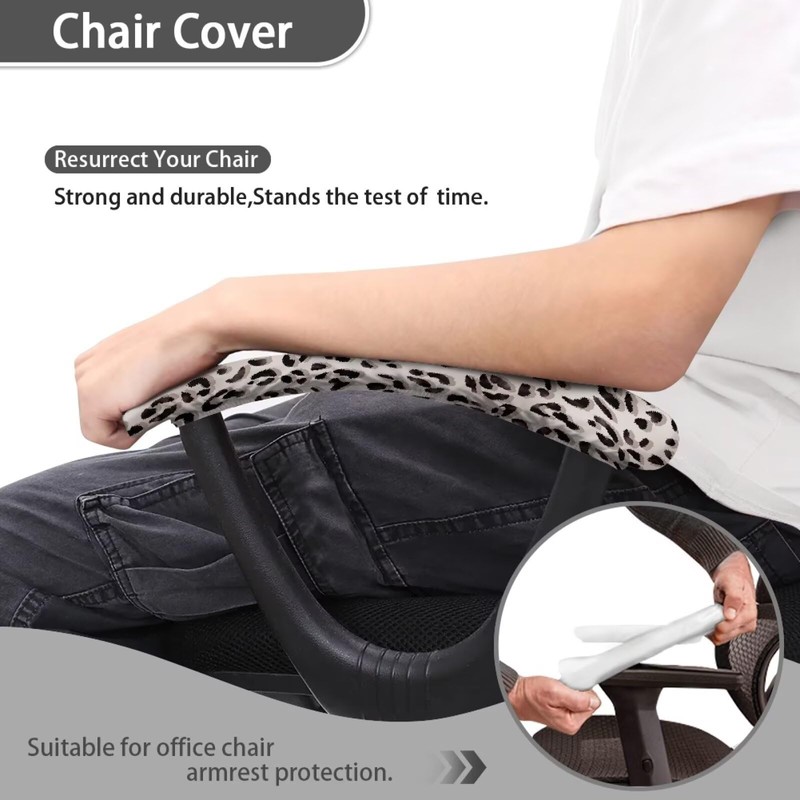 Wanzuoeng Leopard Print Office Chair Armrest Covers - Comfortable &