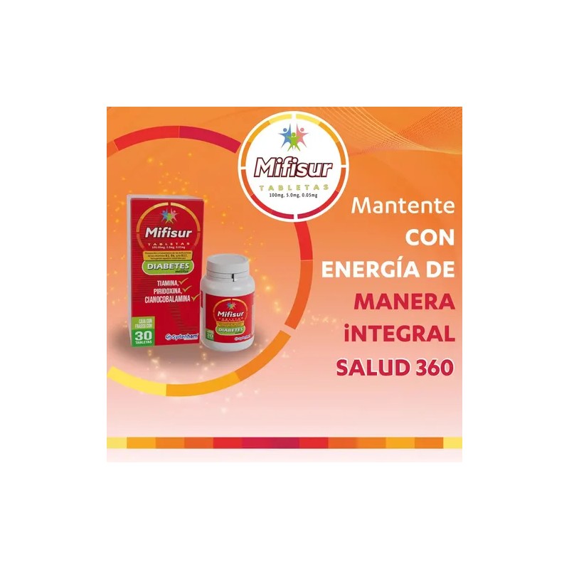 Suplemento Complejo B Mifisur Sydenham Vitaminas B1 B6 B12 30