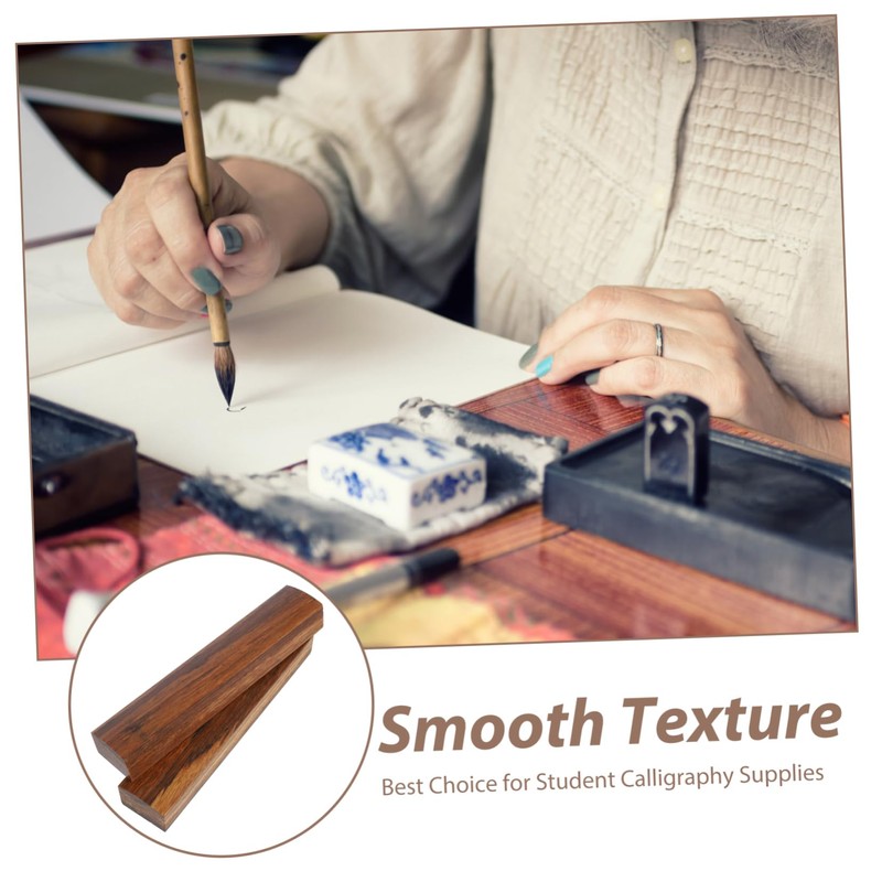 Operitacx Pack of 2 Bamboo Calligraphy Ruler Table Paperweight Chinese