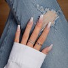 KQueenest Ombre French Tip Press On Nails Medium Long Coffin,