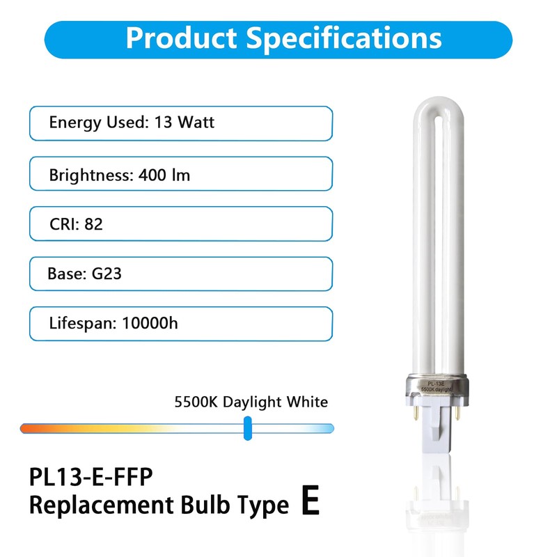 Ignixlite PL13-E-FFP 13W Type E Fluorescent Light Bulb Compatible with